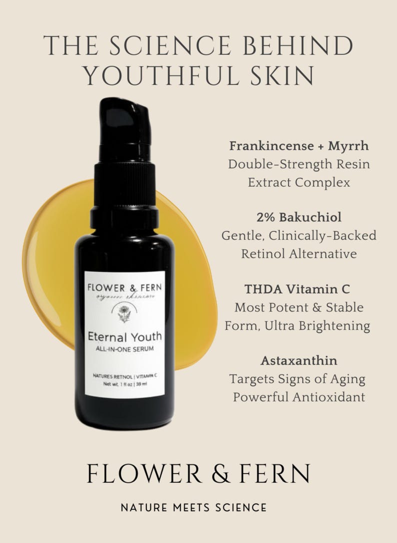Organic All-in-One Anti-Aging Serum | Nature’s Retinol + Vitamin C | Eternal Youth bild 3