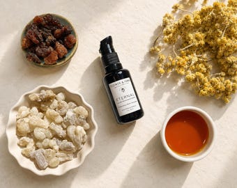 Bakuchiol + Vitamin C Face Serum | Eternal All-in-One Radiance Oil with Frankincense, Myrrh + Helichrysum