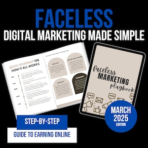 Faceless Digital Marketing Business Guide | Start & Scale an Online Business Without Showing Your Face, Marketing Strategy Guide, MRR / PLR