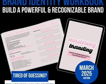 Brand Identity Workbook for Business Owners | Build a Powerful & Recognisable Brand | Branding Workbook, Small Business Brand Planner