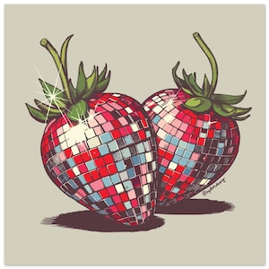 Disco Strawberries - Classico poster in carta semi-lucida