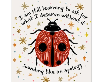 I am Still Learning Lady Bug - Classic Semi-Glossy Paper Poster