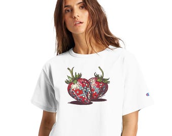 Disco Strawbs - Women's Cropped Heritage Crewneck T-Shirt | Champion T453W