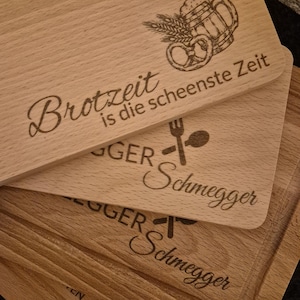 Snack board - Cutting board - Personalized breakfast board - Cutting board - with name and motif - made of beechwood