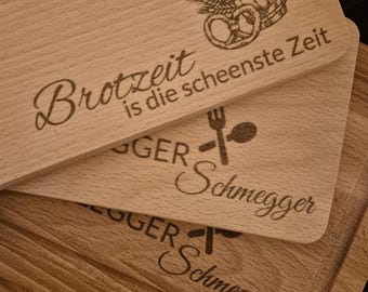 Snack board - Cutting board - Personalized breakfast board - Cutting board - with name and motif - made of beechwood