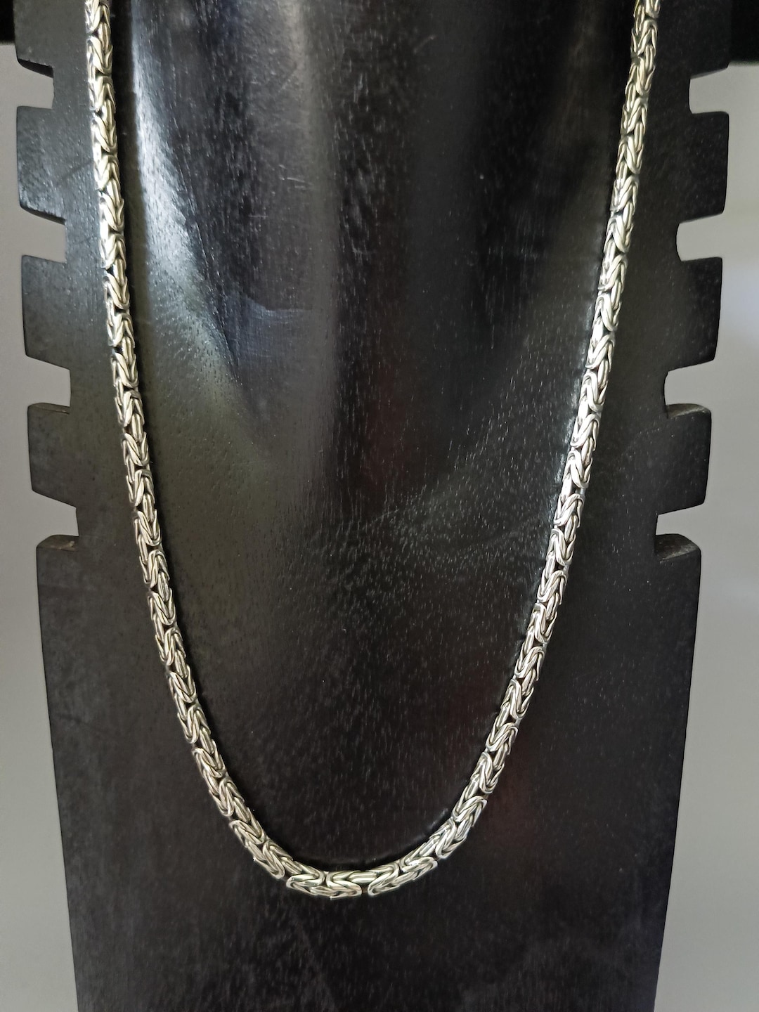 Men's 999 Silver Byzantine Chain Necklace: Woven Rope Design - Etsy
