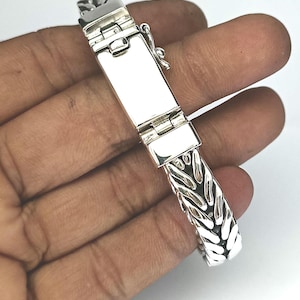 Sterling Silver Foxtail Chain Bracelet - Byzantine Mens Jewelry