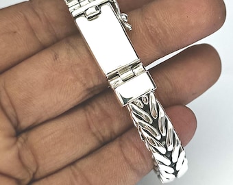 Men's 999 Solid Silver, Foxtail Chain Bracelet - Etsy