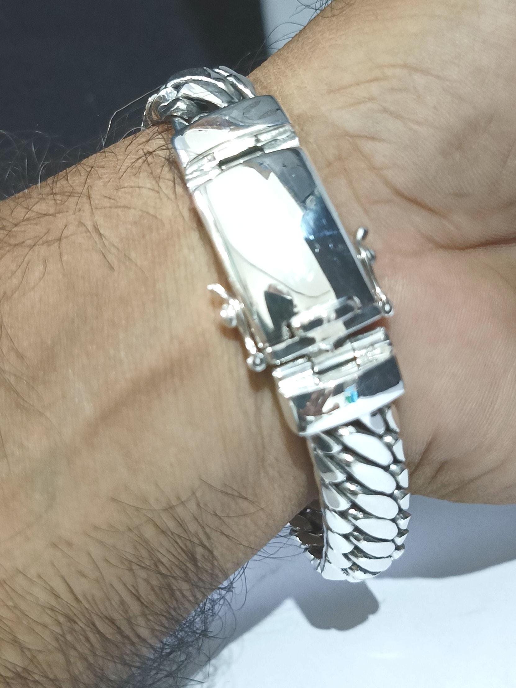 Snake Chain Bracelet, 999 Silver Men's Bracelet. - Etsy