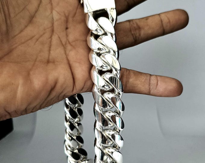 2 Kilo 999 Silver Curb Link Chain - Chunky Men's Necklace - Etsy Canada