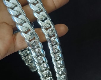 Solid 999 Silver Curb Chain 20mm – Heavy Thick Mens Necklace Handmade Bali Jewelry