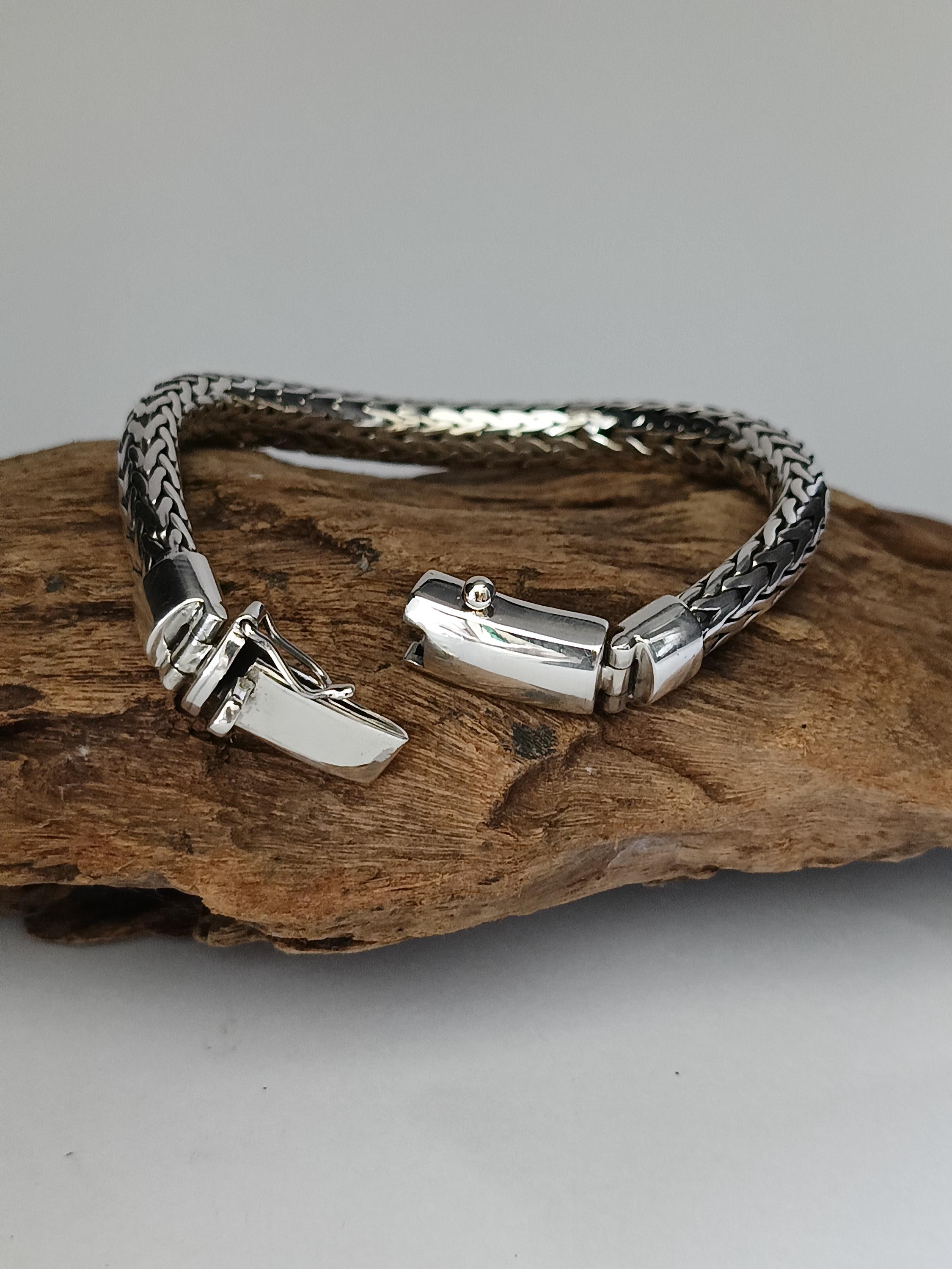 999 Solid Silver Snake Chain Bracelet, Men's Jewelry Gift - Etsy