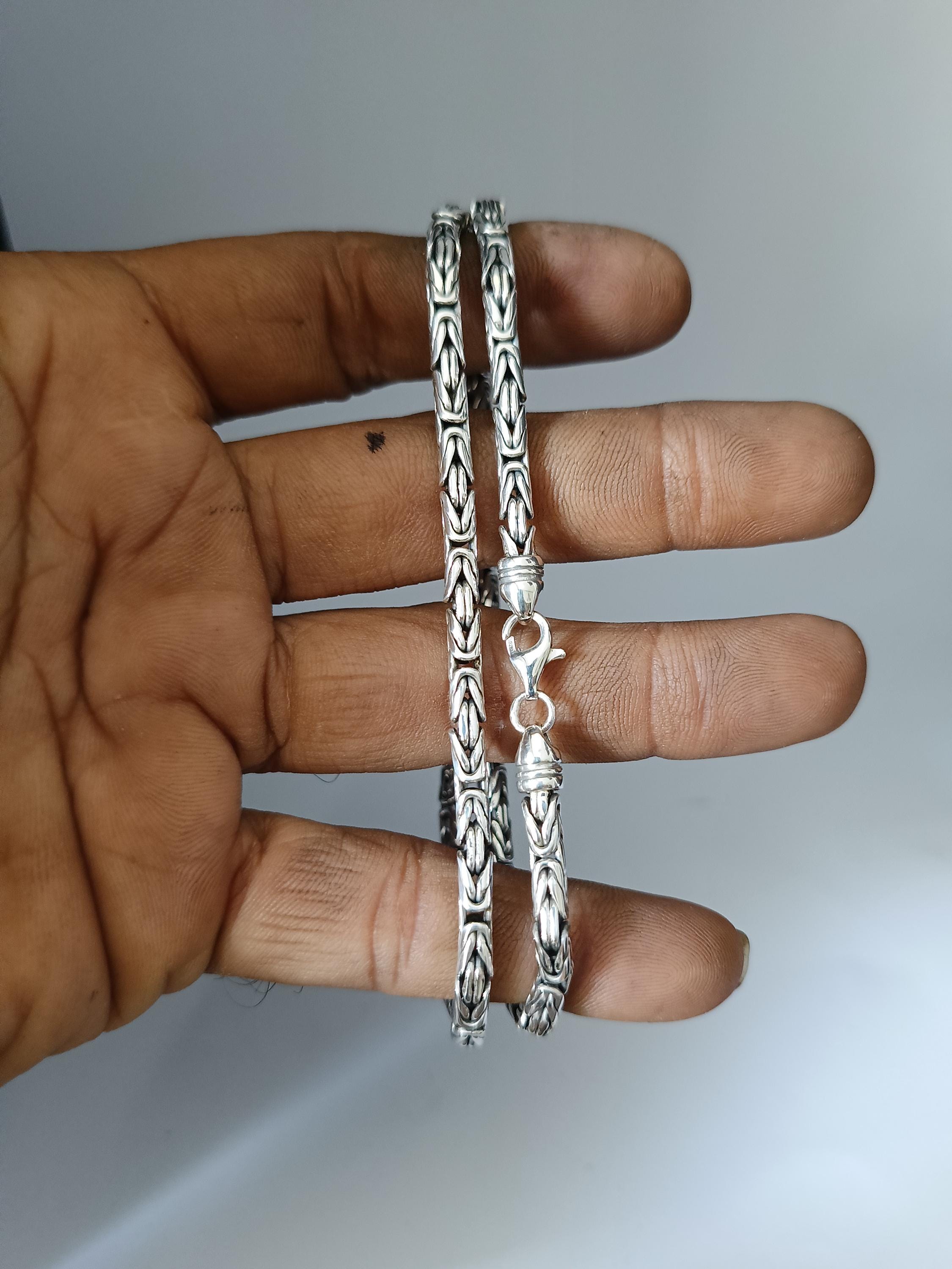 Mens 999 Silver Byzantine Chain Necklace: Woven Rope Design - Etsy