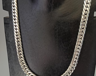 Men's 999 Silver Curb Chain Necklace - 8mm Wide