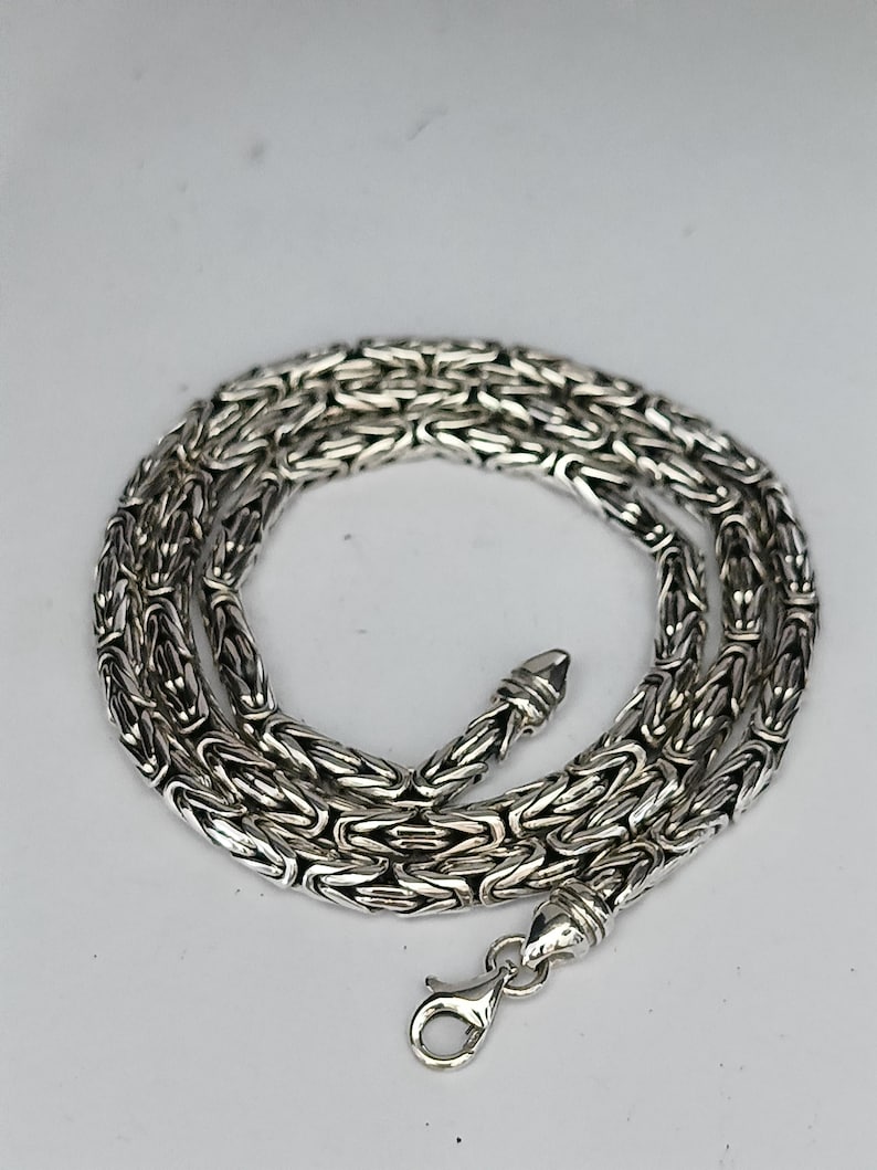 Men's 999 Silver Byzantine Chain Necklace: Woven Rope Design - Etsy