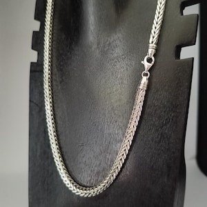Mens Sterling Silver Byzantine Chain Necklace - Solid 925 Silver