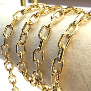 14K Real Gold Cable Chain – Unisex Solid Gold Necklace, Trending Nona Link Design, Unique Birthday or Anniversary Gift for Him or Her