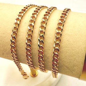 18K Solid Gold Curb Chain Necklace – 4mm Real Gold | Unisex Design | Luxury Gift for Men & Women | Everyday Wear Jewelry