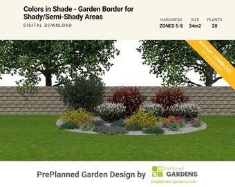 Shade Garden Blueprint | Vibrant Foliage, Evergreen Border (Digital Download)