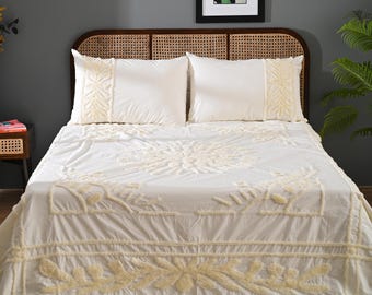 Hand Tufted Cotton Duvet Cover Set: Boho Farmhouse Bedding