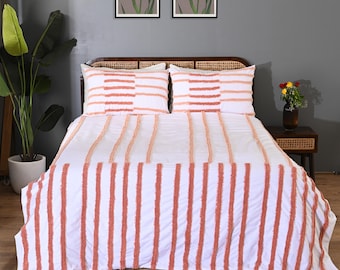 Hand Tufted Cotton Duvet Cover Set: Boho Farmhouse Bedding