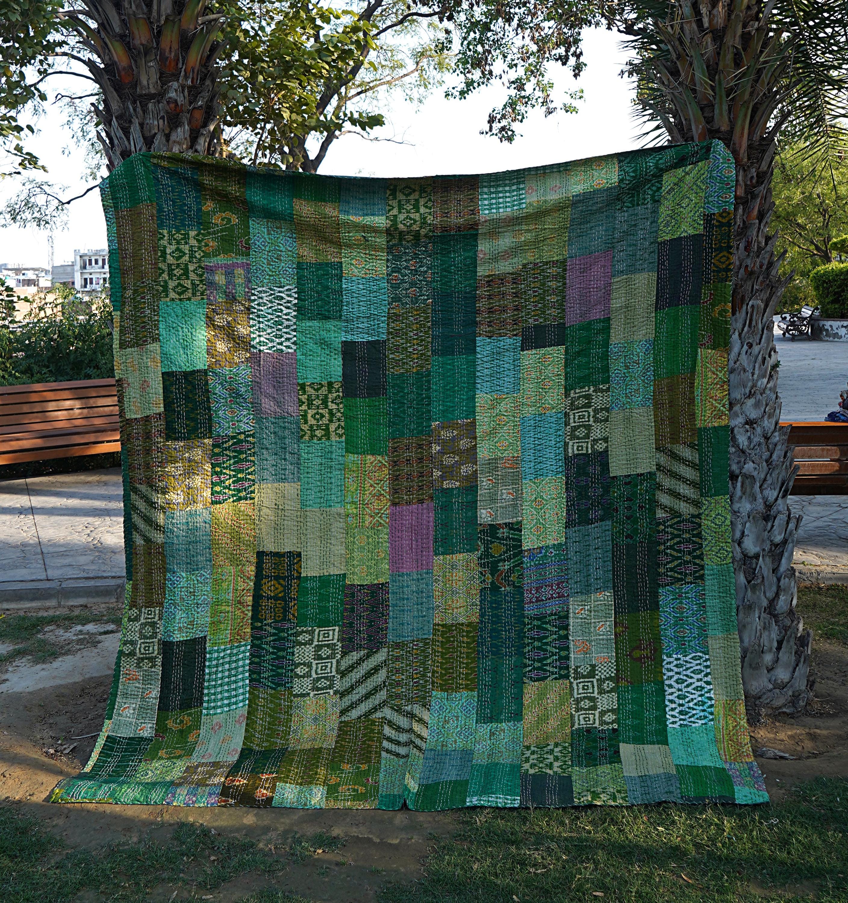 Plad patchwork blanc et bleu fat man