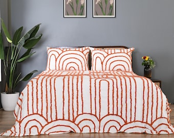 Hand Tufted Cotton Duvet Cover Set: Boho Farmhouse Bedding