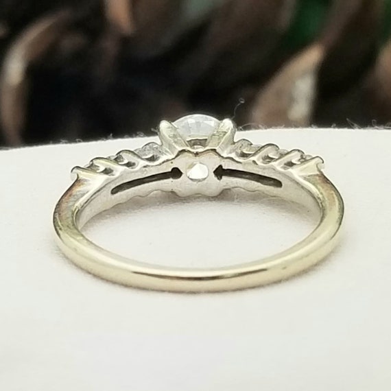 14K White Gold and 7 Stone Diamond Engagement Rin… - image 7