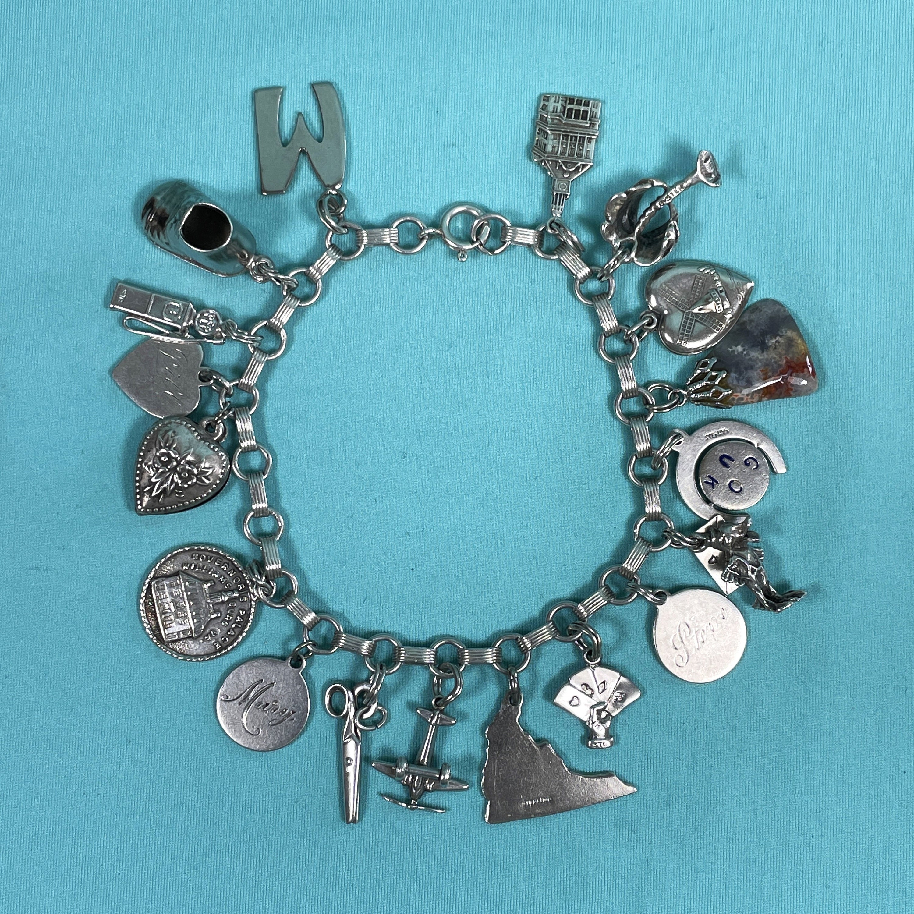 Sterling Silver Charm Bracelet & Charms, Historical, Travel, Vintage, Vegas - Etsy Sterling Silver Charm Bracelet & Charms, Historical, Travel, Vintage, Vegas - Etsy
