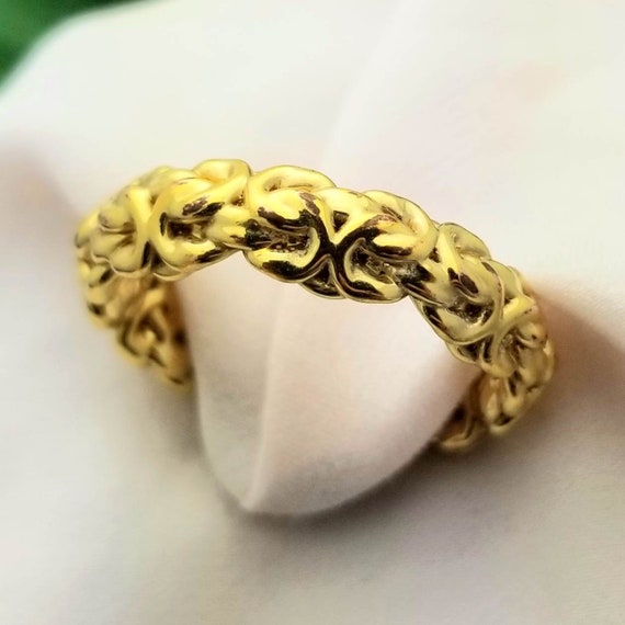 Italian Milor 14K Gold Byzantine RingDesignerSigned… Gem