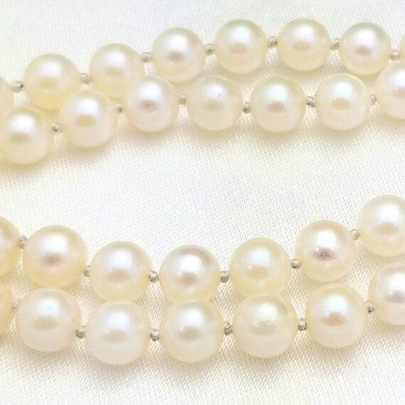 Victorian Double Strand Freshwater Pearl Necklace… - image 3