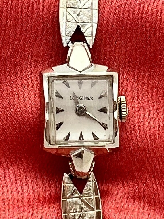 Solid 14K White Gold Longines Ladies 