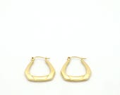Vintage 1980’s 14K Yellow Gold Figure 8 Hoop Hinged Earrings – 1.2” Long