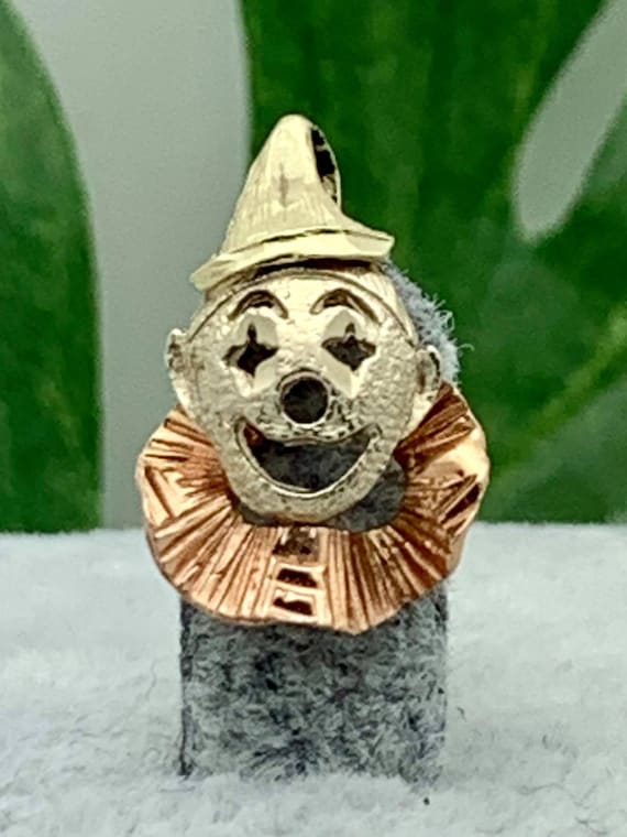 14K Gold Clown Vintage Charm- Estate 1970s- Yellow