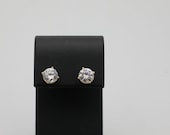Vintage 1990s 14K Yellow Gold LARGE Cubic Zirconia (1.95 TCW Each) Stud Earrings