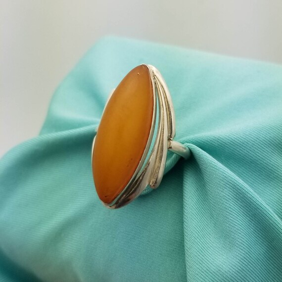 Sterling Silver and Dominican Amber Ring, Size 5.… - image 6