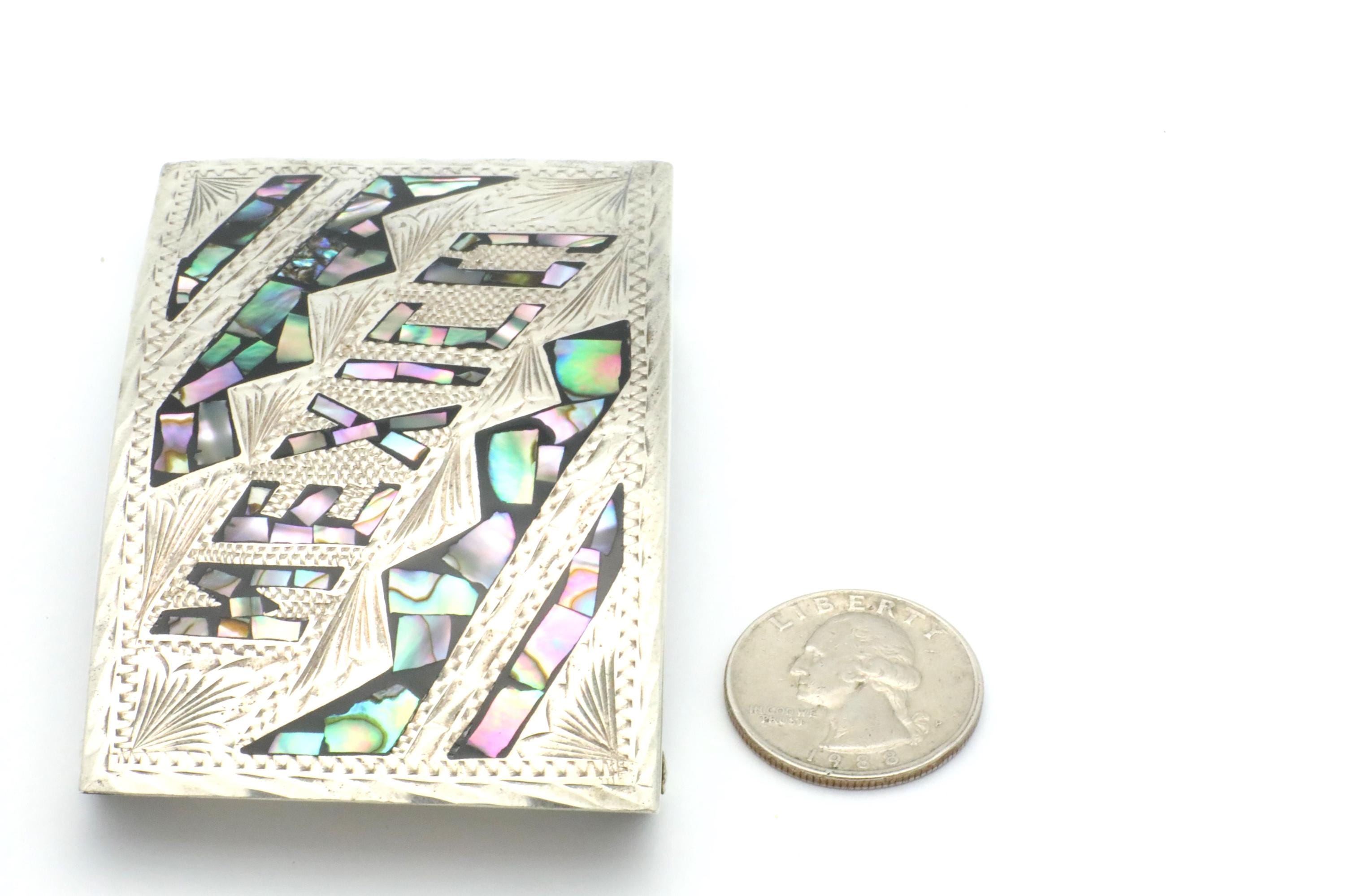 VINTAGE WESTERN BELT Mother-Of-Pearl Inlay on Silver Buckle Belt, A Vintage, Buckle, Inlay, Chief main image 3