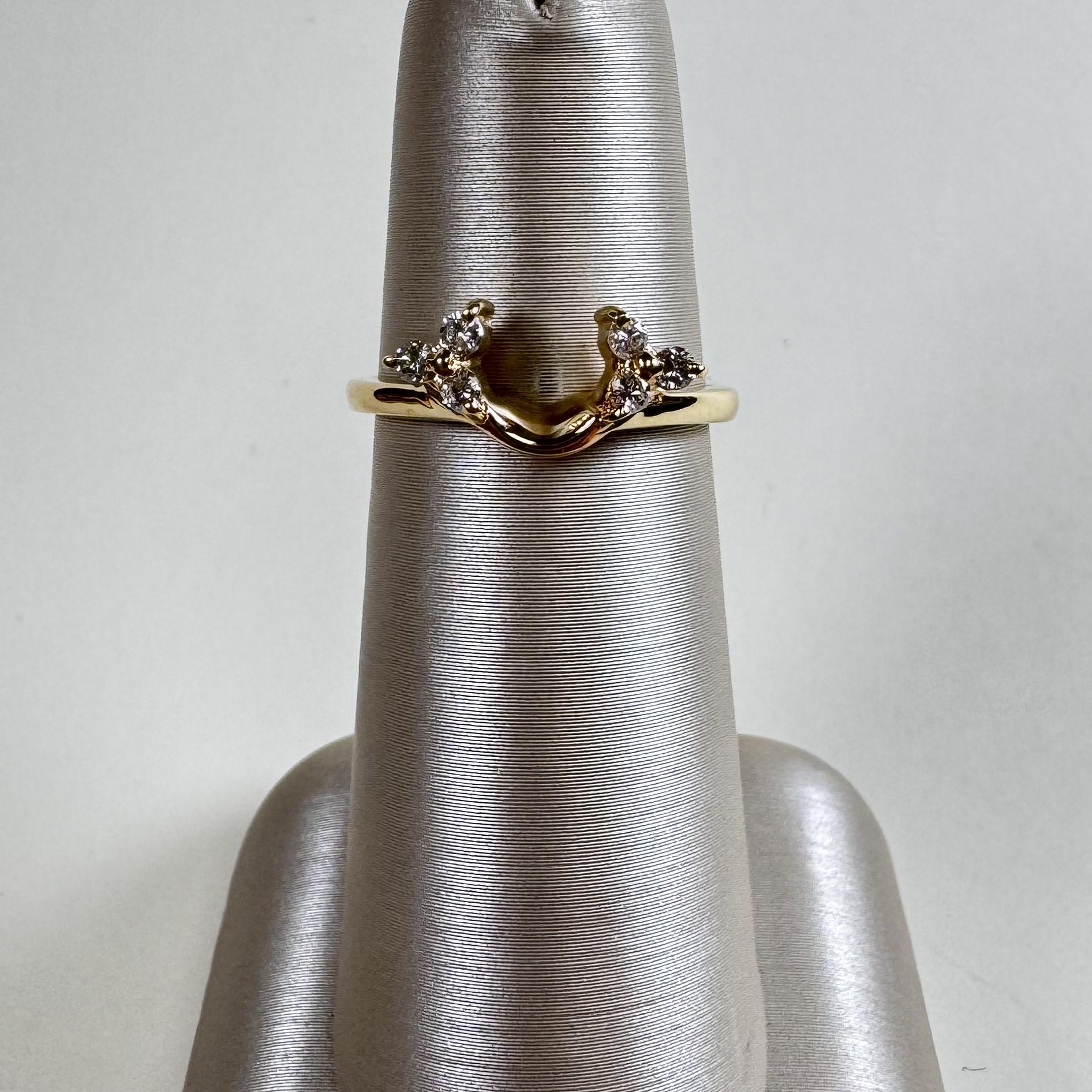 14k Diamond Wrap Ring Enhancer, for Solitaire, 0.15 TCW Earth Mined Stones