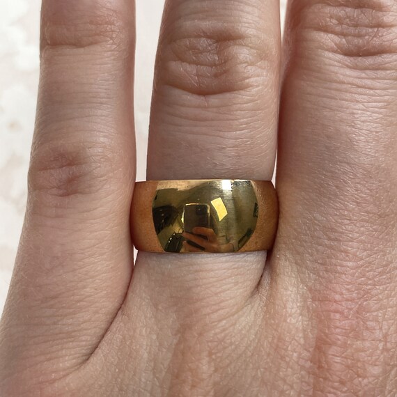 18K Yellow Gold Wedding Band, 9mm Wide, Vintage, … - image 5