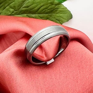 Benchmark Men's Grey Tungsten Wedding Band- Size 13- 7mm Wide- Grooved