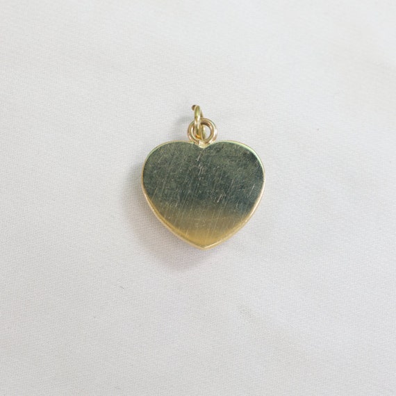 10K Yellow Gold Puffy Heart Pendant, One-Sided, V… - image 4