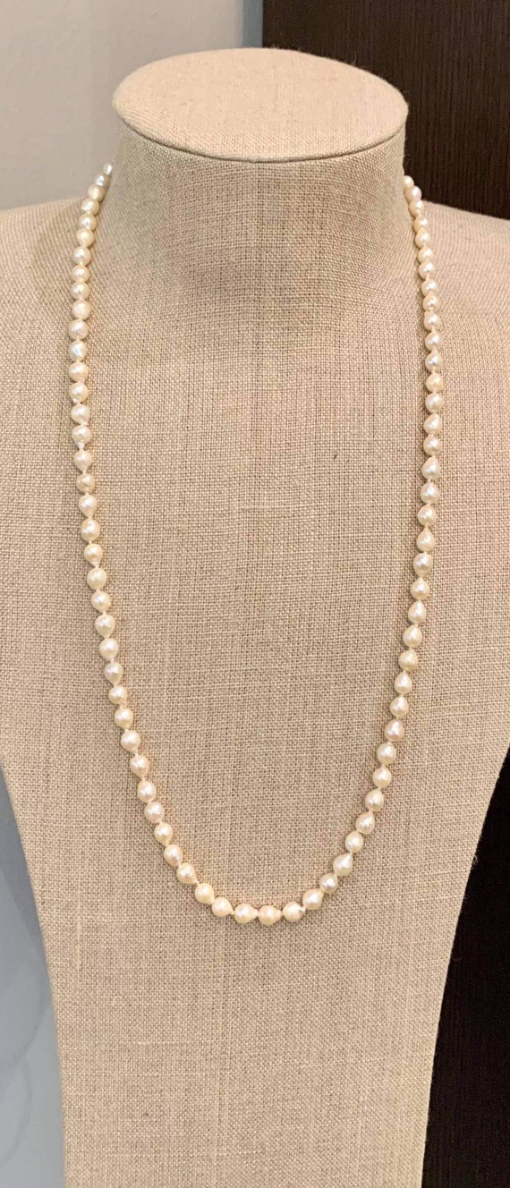 14K Baroque Akoya Pearl Necklace,Estate,30" long,P