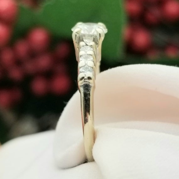 14K White Gold and 7 Stone Diamond Engagement Rin… - image 5