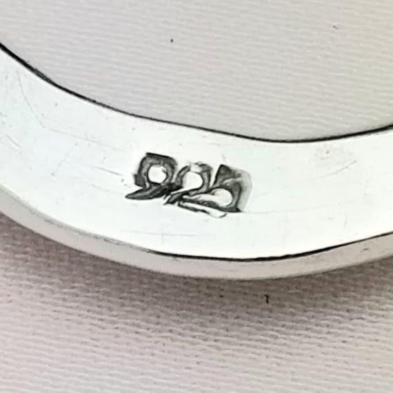 Silver Open Circle Dangle Earrings-Hammered Finis… - image 6