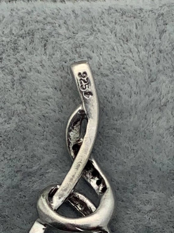 Sterling CZ Swirl Infinity Pendant- Vintage- Blac… - image 4