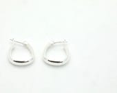 Vintage 2000’s Sterling Silver Horseshoe Shaped Hoop Earrings - .63” Hang Length