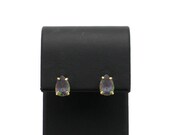 Vintage 1980’s 14K Yellow Gold Pear Shaped Rainbow Mystic Topaz Stud Earrings