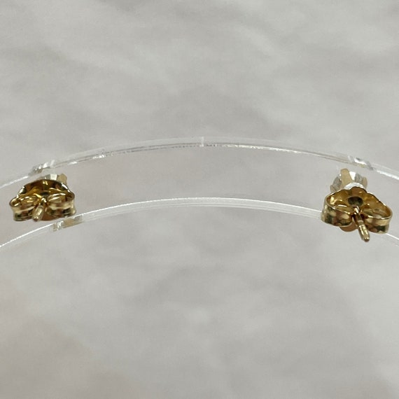 14K Gold Diamond Stud Earrings .10 TCW, Yellow Go… - image 8