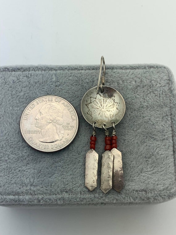 Native American Inspired Sterling Feather & Coral… - image 8