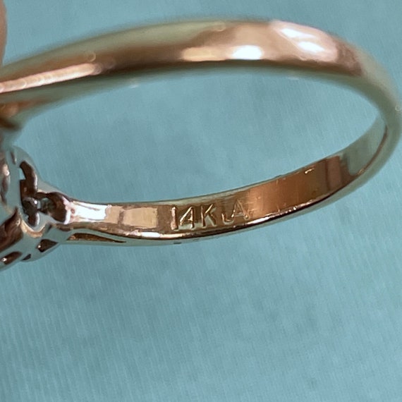 14K Yellow Gold Multi-Diamond Ring, 1940s, .42TCW… - image 9